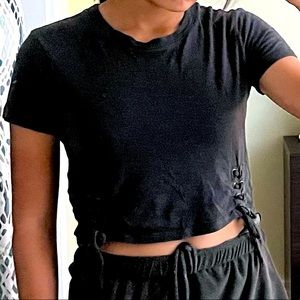 {Forever 21} GREY CROPPED SHIRT